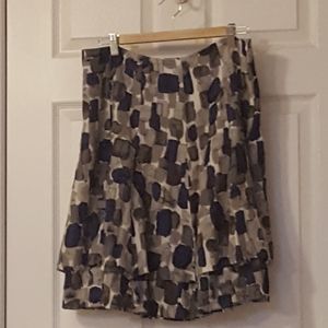 Cleo A-Line Ruffle Gray/Navy Skirt
